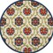Homeroots 8' Navy Blue Beige Green Blue And Red Round Floral Indoor Outdoor Area Rug 546784 - alternate 2