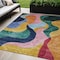 Homeroots 5' X 8' Green Orange And Pink Abstract Washable Indoor Outdoor Area Rug 604451 - alternate 1