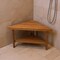 Homeroots 18" X 31" Brown Teak Corner Shower Bench With Shelf 549387 - alternate 2