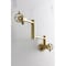 Kingston Brass Wall Mount Pot Filler Faucet with Knurled Handle, Brushed Brass KS4107RKX - alternate 2