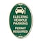 Signmission Electric Vehicle Parking Permit Required Wit, 12 In X 18 In Architectural, Heavy Gauge Aluminum A-OV-G-1218-24114 - alternate 1