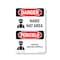 Signmission OSHA Danger Sign, Hard Hat Area Bilingual, 18in X 12in Decal, OS-DS-D-1218-VI-1292 OS-DS-D-1218-VI-1292 - alternate 1