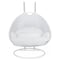 Leisuremod White Wicker Hanging 2 person Egg Swing Chair, White ESCW-57W - alternate 1