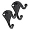 National Hardware Medium Matte Black Steel 6.69 in. L Coat/Hat Hook 35 lb, 2PK N830-598 - alternate 2
