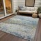 Homeroots 5' X 8' Blue Green And Ivory Abstract Washable Indoor Outdoor Area Rug 604572 - alternate 2