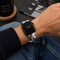 Elegani Alligator-Embossed Leather Band Compatible with Apple Watch 45mm, Light Gray, Black Buckle LAT5-LGRY-BLK-45 - alternate 2