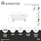 Kingston Brass 66" Cast Iron Oval Double Ended Clawfoot Tub, No Faucet Drillings, White/Brushed Brass VCTND663013NB7 - alternate 2
