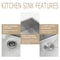Wrightmaster 33 in. Undermount 16-Gauge Double Bowl Stainless Steel Kitchen Sink w/Bottom Grids, Rolling-Up Rack ZOR-U33199A2-55 - alternate 2
