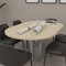 Skutchi Designs Racetrack Conference Table With Power Unit, 48 in W, 72 in L, White HAR-RAC-48X72-DOU.BK-W960-EBLK - alternate 2