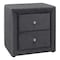 Homeroots 21" Dark Gray Wood Two Drawer Nightstand 489768 - alternate 1
