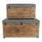 Homeroots Set Of 2 Rectangular Gray Linen Fabric And Wood Storage Benches 379848 - alternate 2