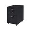 Homeroots 28" Black Wood And Metal Three Drawers Filing Cabinet 286625 - alternate 1