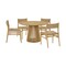 Homeroots Five Piece Oak Round Dining Set with Four Chairs 571727 - alternate 2