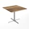 Flash Furniture Commercial All-Weather 36" Square Natural HPL Tabletop-Silver X Base ST-SQ36-NAT-T3030S-GG - alternate 1
