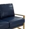 Leisuremod Jefferson Modern Design Leather Sofa with Gold Frame, Navy Blue JAG77NBU-L - alternate 2