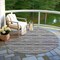 Homeroots 8' Gray And Silver Round Geometric Washable Indoor Outdoor Area Rug 610711 - alternate 2