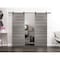 Sartodoors Sturdy Double Barn Door with Hardware, Planum 0015 Ginger Ash and Aluminum Strips, 13FT Rail Hanger PLANUM0015DB-GA-6496 - alternate 1