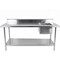 Amgood 30 in. x 72 in. Stainless Steel Work Table with Built-in Right Prep Sink and Faucet AMG WTWTPS-3072-R-F-Z - alternate 3