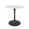 Homeroots 30" White And Black Rounded Marble And Iron Pedestal Base Dining Table 517847 - alternate 1