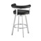 Armen Living Magnolia 26in Swivel Counter Stool in Brushed Stainless Steel with Black Faux Leather LCMGBABSBLK26 - alternate 2