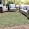 Homeroots 5' X 8' Olive Green And Light Green Floral Washable Indoor Outdoor Area Rug 594648 - alternate 2