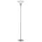 Homeroots 71" Nickel Torchiere Floor Lamp With Clear Frosted Glass Dome Shade 526240 - alternate 1