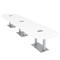 Skutchi Designs Racetrack Conference Table With Power Unit, 48 in W, 192 in L, White HAR-RAC-48X192-DOU-W960-ESIL - alternate 1
