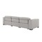 Homeroots 110" Light Gray Top Grain Leather Reclining Metal USB Sofa 720309 - alternate 2