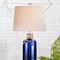 Jonathan Y Azure 23.5" Glass Bottle LED Table Lamp, Cobalt/Natural JYL1004A - alternate 2