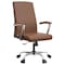 Leisuremod Evander Office Chair in Upholstered Leather and Iron Frame with Swivel and Tilt, Dark Brown EO20DBRL - alternate 1