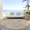 Homeroots 8' Gold Gray And Beige Round Floral Washable Indoor Outdoor Area Rug 595951 - alternate 3