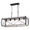 Vaxcel Montclare 5L Black and White Ash Wood Farmhouse Cage Linear Chandelier Island Pendant Light Fixture H0263 - alternate 1
