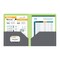 C-Line Products 8-1/2" x 11" Gray and Green Two-Tone Two-Pocket Super Heavyweight Poly Portfolio, 1/EA, 25/BX 34701-BX - alternate 2