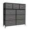Homeroots 39" Gray and White Steel and Fabric Nine Drawer Triple Dresser 484700 - alternate 1