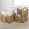 Happimess Quinn Bohemian Cottage Woven Hyacinth Rectangular Storage Baskets with Handles, Natural, 3PK BSK2010A-3SET - alternate 1