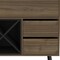 Homeroots 46in Dark Brown and Black Wood Console Bar Cabinet With Single Door And Two Drawers 477712 - alternate 2