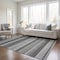 Homeroots 9' X 12' Black Striped Washable Indoor Outdoor Area Rug 576957 - alternate 2