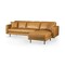Homeroots 111" Tan Leather Modular Sofa With Toss Pillows 722865 - alternate 2