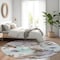 Homeroots 8' Taupe And Lilac Round Floral Washable Indoor Outdoor Area Rug 611000 - alternate 2
