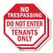 Signmission No Trespassing Do Not Enter Tenants, 10 inch X 10 inch, Aluminum Metal Signs, 2PK OC-A-2PACK-10-96 - alternate 1