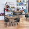 Regency Round Kee Mobile Adjustable Classroom Table W/ 4 Andy Chairs, 36 in W, 36 in L, Noble Oak TB36RNDNOAPCGY45BK - alternate 3