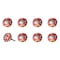 Homeroots Set of Eight Orange And White Floral Ceramic Drawer Pull Knobs, 8PK 358114 - alternate 2