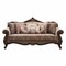 Homeroots 88" Beige Velvet Floral Sofa And Toss Pillows With Brown Legs 348219 - alternate 2