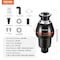 Vevor Garbage Disposal 3/4 HP Continuous Food Waste Disposer 3250RPM EZ Connect Corded JW-V50 - alternate 2