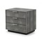 Homeroots 22" Gray Solid and Manufactured Wood Shagreen Three Drawer Nightstand 491584 - alternate 1