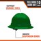 Malta Dynamics Full Brim Hard Hat, Polyethylene, 4 Point Ratchet, Type 1, Class E and G, Green HHGN2004-Case - alternate 2