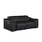 Homeroots 80in Black and Silver Leather Power Reclining Loveseat 643818 - alternate 2