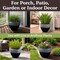 Pure Garden 13.7IN Faux Ceramic Plastic Planter with Drainage, Blue Glazed Pottery Finish 50-PL9433-BLU - alternate 2