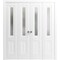 Sartodoors Sliding Closet Double Bi-fold Doors, Lucia 8822 White Silk with Frosted Glass, Sturdy Tracks Moldin LUCIA8822DBF-WS-72 x 96 (4* 18x96) - alternate 1