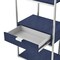 Homeroots 68" Navy Blue Stainless Steel Four Tier Etagere Bookcase with a drawer 544739 - alternate 2
